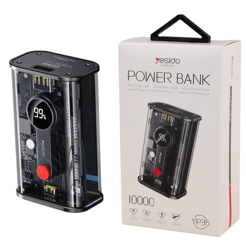 پاوربانک فست شارژ یسیدو 22.5W مدل YP35 با ظرفیت 10000 میلی آمپر ساعت