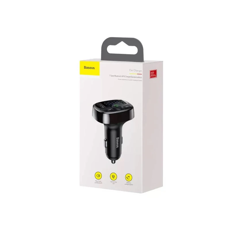 شارژر فندکی فست شارژ و گیرنده بلوتوثی ماشین بیسوس CCTM-01